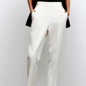 NWT Zara Straight Leg Pants with Metallic Buttons